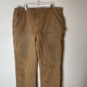 2013 carhartt double knee distressed pants men’s size 44x32